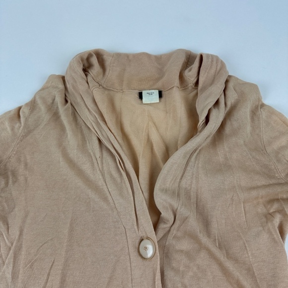 J Crew Cardigan Sweater Womens Small Tan Linen Silk - Picture 4 of 10